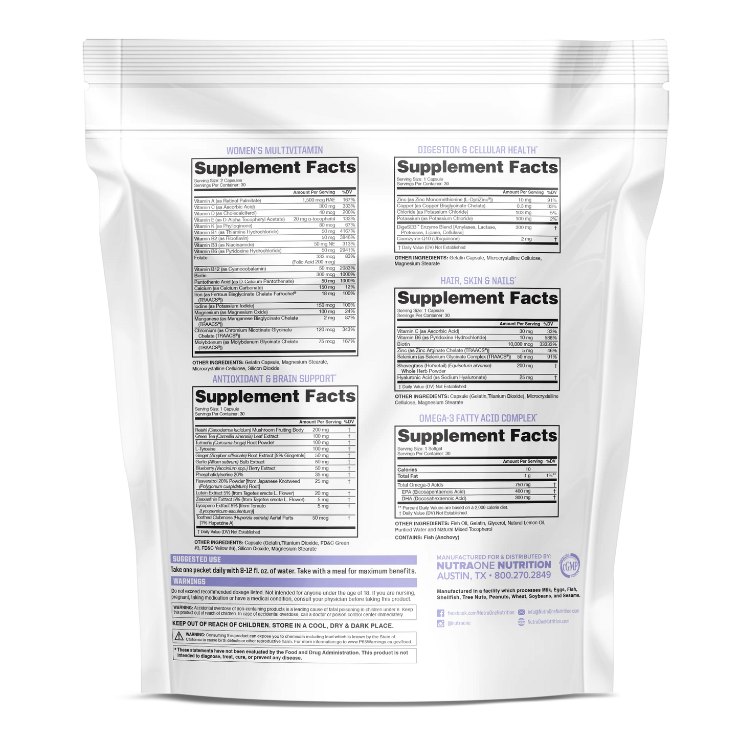 MissOne (Women's Multivitamin/Wellness Pack) - NutraOne - ATX Supplements & Nutrition
