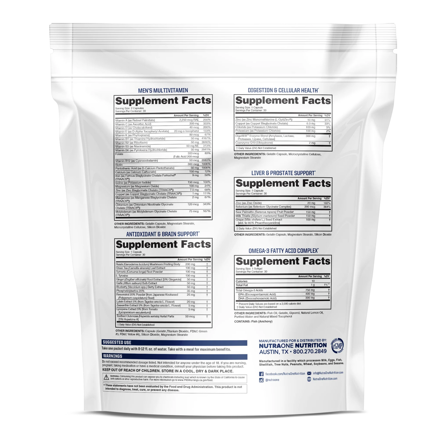 MrOne (Men's Multivitamin/Wellness Pack) - NutraOne - ATX Supplements & Nutrition